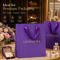 Sac cadeau en papier de luxe avec logo personnalisé et poignées en ruban, emballage haut de gamme pour vêtements et bijoux