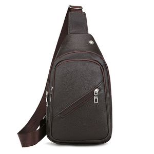 Sac de Poitrine Homme LJD201 en Cuir PU Marron, Grande Capacité Multi-couches, Résistant à l'Usure, Sac Bandoulière pour Tenues Quotidiennes Printemps 2026 - Product Image 3