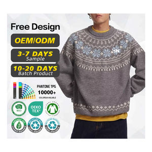 GRS Certification <b>Sweater</b> Manufacturer Wholesale Custom Men Cotton <b>Vintage</b> Fair Isle Winter Knitwear Pullover <b>Sweater</b> Unisex - Product Image 1