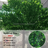 Arbre artificiel vert grand et lisse pour la décoration de fond de mariage, 10 pieds, grand ficus vert, décoration intérieure et extérieure