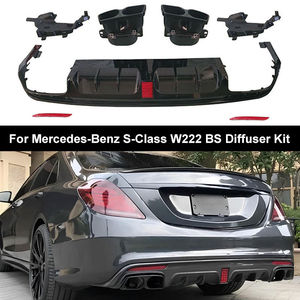 Difusor Trasero Estilo S63 B con Luz LED para S CLASS W222, Kit de Carrocería Negro 2014-2017 - Product Image 5