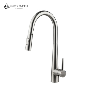 Robinet de cuisine <span class=keywords><strong>professionnel</strong></span> en acier inoxydable 304 brossé avec <span class=keywords><strong>douchette</strong></span> extractible et mitigeur chaud/froid - Product Image 3