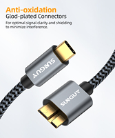 Cable de Carga y Datos SUNGUY USB 3.1 con Trenzado de Nailon, USB C a Micro-B, para Teléfono y Portátil