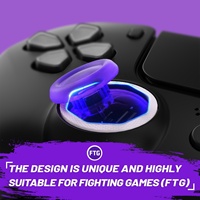 Bâtons octogonaux blancs redessinés avec anneaux d'accentuation pour EXtremeRate PS5 Luna Redesigned et pour PS4 Ghost Redesigned Shell