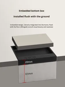 Scatola presa da pavimento in acciaio inossidabile di alta qualità <span class=keywords><strong>prese</strong></span> RJ45 16A <span class=keywords><strong>corrente</strong></span> nominale 2 punti vendita NFC rete EU domestico IP11 - Product Image 2