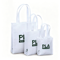 Sac fourre-tout écologique personnalisé en non-tissé, fibre de maïs PLA, biodégradable, RPET, PP recyclé, PET, réutilisable pour les courses, supermarché