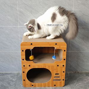 لوحة خدش وعش تسلق القطط العمودية متينة بإطار متكامل للمواسم الأربعة ، لعبة مقاومة للاهتراء - Product Image 4