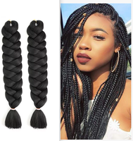 Échantillon Gratuit - Extensions de Cheveux Tresses Jumbo Synthétiques Yaki Douces et Légères, Bouclées Afro Longues pour Crochet - 165g - Meilleures Ventes