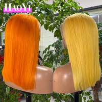 Perruque frontale en dentelle HD 12A en cheveux naturels, Perruque en cheveux vietnamiens Super Double Drawn, Perruques frontales en dentelle en cheveux humains naturels colorés lisses coupe bob