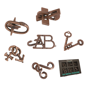 Permainan puzzle cast logam klasik 6 in 1, permainan edukasi otak Interlock puzzle permainan IQ untuk dewasa dan anak-anak - Product Image 2