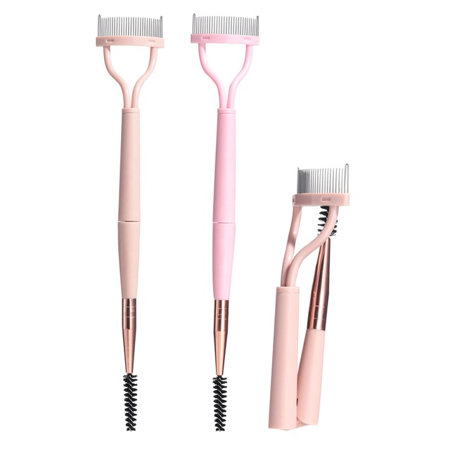 2 in 1 Double Head Eyelash Comb Lash Separator Tool Folding Eyebrow Eyelash Grooming Brush Eyelash Separator Mascara Applicator