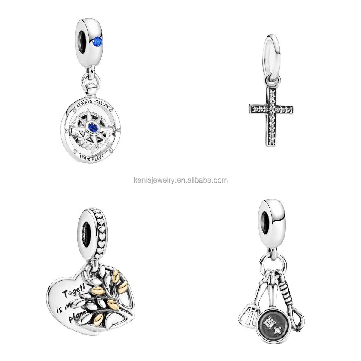 New Trendy 925 Silver Cross Mickey Mouse gift DIY Suitable for original Pandoraer bracelet Pendant Collection Charm Bracelet