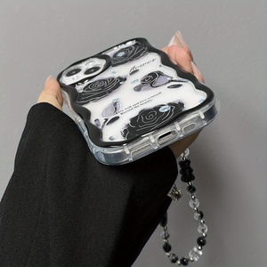 Ốp điện thoại chống sốc họa tiết thời trang chất liệu TPU trong suốt kèm dây đeo, đặt hàng số lượng lớn, giao hàng toàn cầu, dành cho iPhone - Product Image 6