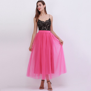 <span class=keywords><strong>Jupe</strong></span> <span class=keywords><strong>femme</strong></span> taille haute couleur unie élégante <span class=keywords><strong>jupe</strong></span> tutu bouffante en <span class=keywords><strong>tulle</strong></span> doux ligne A - Product Image 2