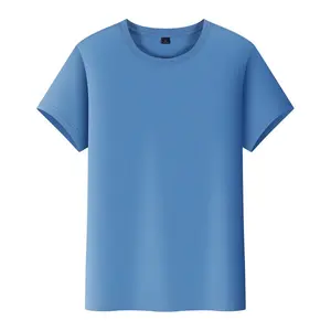 Factory Wholesale Custom Printed Blank T Shirts For Men 100% Cotton Plus Size Men T Shirts Sweat Resistant Basic T Shirt