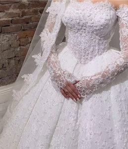 S0306Y Nouvelle Robe de Mariée Femme 2026 Grande Taille Respirante à Épaules Dénudées en <span class=keywords><strong>Dentelle</strong></span>, Ornée de Perles et de Strass - Product Image 5