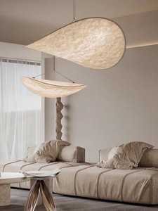 Home Decor Minimalist Design Seide Pendel leuchte Küche Led Hängelampe Indoor Big Fabric Nordic Modern Kronleuchter - Product Image 6