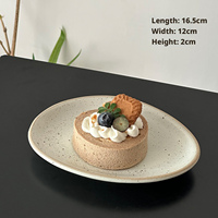 Retro elegante moderne minimalistische ovengebakken steengoed schaal, magnetronbestendig, eersteklas kwaliteit, dessert-/snack-/gebakbord
