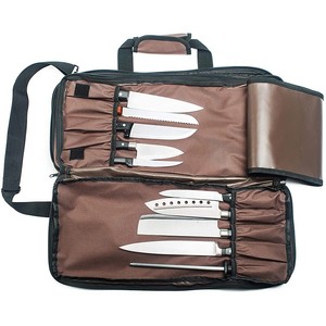 Sac de transport zippé personnalisé pour couteaux de chef, système de transport culinaire multi-emplacements, organisateur d'équipement professionnel pour la restauration - Product Image 4