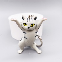 Porte-clés Chat PVC Écologique Tendance TikTok Haomi, Ornement Chat Coffin, Porte-stylo Chat Mignon Dessin Animé, Mousqueton pour Voiture