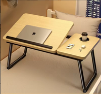 Table de lit en bois pliable et réglable, table d'étude pour dortoir, bureau d'ordinateur à domicile, bureau pour enfants, bureau pour baie vitrée, porte-gobelet convertible