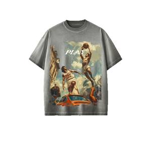 Alta calidad nuevo estilo Hip Hop camiseta de gran tamaño hombres Vintage lavado algodón Streetwear estampado gráfico camiseta hombres camiseta - Product Image 1