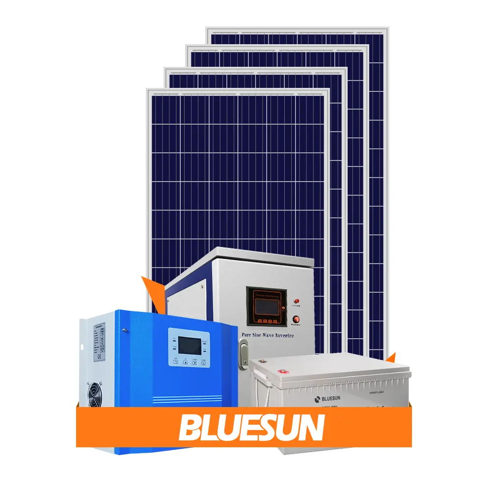 Bluesun Perumahan Lengkap 15K Sistem Daya PV Off Grid 15000W Solusi Energi Surya 10KW 12KW 15KW Sistem Off Grid