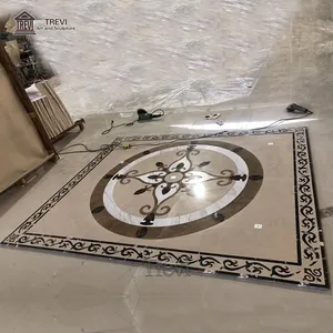 Luxushotel Lobby Wasserstrahl geschnittener Boden Mosaik Stein dekoratives Medaillon für Villa