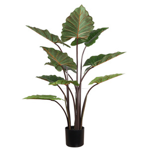 LONGSTAR gran árbol de Taro de arcoíris Artificial nórdico Popular decoración de plástico de pie <span class=keywords><strong>planta</strong></span> de Taro de arcoíris simulado en maceta - Product Image 1