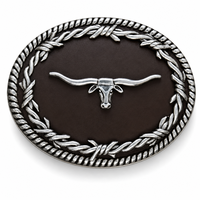 Boucle de ceinture en métal antique personnalisée, alliage de zinc, style western cowboy, pour ceinture en cuir, vente en gros, lot en boîte cadeau pour hommes et femmes