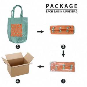 Bolsa de Compras Plegable de Poliéster Impermeable con Estampado de Dibujos Animados para Mujer, Bolsa de Mano Larga y Duradera - Product Image 6