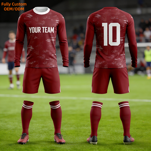 Customized Long Sleeved Soccer Uniforms Sublimation Print Quick Dry Breathable Top Sets Featuring Team Logo Soccer Wear - Product Image 1