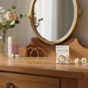 Orecchini a Cerchio Ilan 50mm Color Oro Gioielli alla Moda - Product Image 2