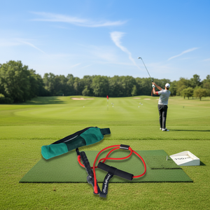 Bande <span class=keywords><strong>de</strong></span> Résistance en Caoutchouc pour Entraînement <span class=keywords><strong>de</strong></span> <span class=keywords><strong>Golf</strong></span>, Portable, Intérieur/Extérieur, Résistance Réglable, Poignées en Plastique Souple, Améliore <span class=keywords><strong>le</strong></span> <span class=keywords><strong>Swing</strong></span> - Product Image 1
