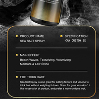 Produits de spray pour cheveux au sel marin pour hommes, aspect naturel, parfum personnalisé, marque privée, parfumé pour le marché britannique