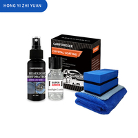 Kit de Restauration de Phares de Voiture : Nettoyant et Revitalisant pour Phares Jaunis, Oxydés et Rayés avec Serviette et Éponge