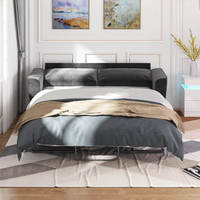 Canapé-lit pliable 2 places multifonctionnel intégré pour salon avec matelas et housse amovible lavable