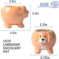 Jardinières en céramique faites à la main en forme de chien, personnalisables en gros, avec logo et taille sur mesure, pour la maison, le jardin, les bonsaïs, les succulentes et les fleurs.