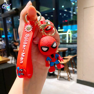 QY พวงกุญแจตัวละครแมงมุมแบบมีฮู้ดทำจากพีวีซี3D ขนาดเล็กน่ารักมีหลายสีพวงกุญแจเชือกถักเครื่องประดับแฟชั่น - Product Image 4