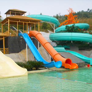 สไลเดอร์น้ำสำหรับสถานที่พักผ่อนกลางแจ้ง สไลเดอร์ไฟเบอร์กลาสทรงกระบอก สไลเดอร์น้ำสำหรับโรงแรมและที่พักอาศัย สระว่ายน้ำ - Product Image 4