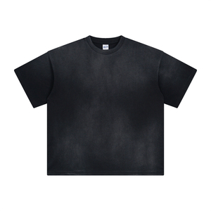 Camiseta con gráfico desgastado para hombre Camiseta con estampado personalizado de lavado ácido de gran tamaño de algodón 100% - Product Image 1