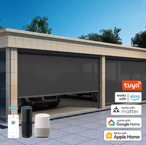 Persiana Enrollable Eléctrica Moderna de Poliéster para Exteriores, Resistente al Viento, Impermeable, Anti-UV, Protección Duradera para Patio, Jardín, Balcón - Product Image 2