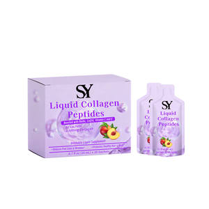 Sachets de peptides liquides oraux de <span class=keywords><strong>collagène</strong></span> personnalisés de qualité supérieure <span class=keywords><strong>Collagène</strong></span> marin biotine CoQ10 Vitamines C E Soutient la santé des cheveux, de la peau et des ongles - Product Image 1
