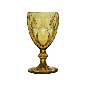 Calici da Vino in Vetro Europeo Blu Fumo, Verde e Viola, Realizzati a Macchina, Bicchieri d'Acqua con Rilievo, Calici Vintage per Matrimoni - Product Image 6