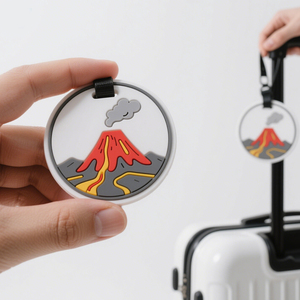 Diseño personalizado Rectángulo de tamaño estándar <span class=keywords><strong>con</strong></span> nombre Tarjeta de identificación Correa de plástico Etiqueta de viaje 3D PVC <span class=keywords><strong>Mapa</strong></span> de goma Etiqueta de equipaje Maleta Mochila - Product Image 1