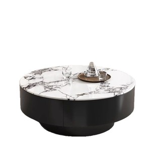Italienischer Moderner Luxus-Marmor-Couchtisch mit Stauraum Runder Steintisch für Wohnzimmermöbel - Product Image 5
