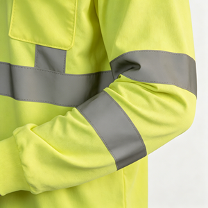 Hi Vis Work T-Shirt With Reflective Tape Cotton Drill Safety Shirt for Men - Product Image 5