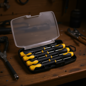 Juego de destornilladores de precisión con ranuras, acero al cromo vanadio, herramientas de grado industrial con mango antideslizante para reparación y mantenimiento - Product Image 2