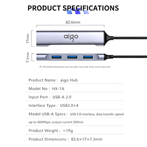 Hub de données Type-C, plusieurs interfaces USB, lecteur de cartes SD et TF, port audio, conception compacte 8-en-1 <span class=keywords><strong>pour</strong></span> accès multi-appareils sur ordinateur portable de bureau - Product Image 5