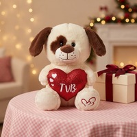 Peluche chien personnalisée en usine, jouet doux surprise, peluches chien cœur d'amour, animaux en peluche mignons rembourrés pour la décoration et les cadeaux